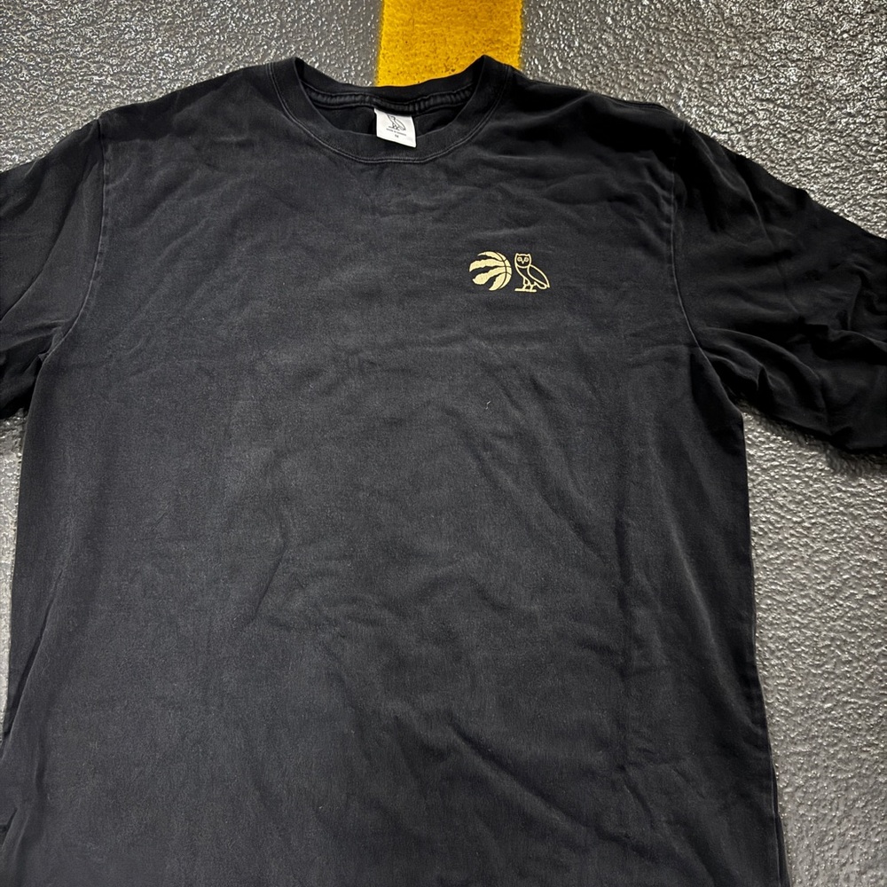 OVO Black Tee with Gold Emblem